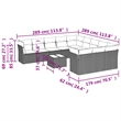 Afuera Living Contemporary 12 Piece Poly Rattan Sofa Set in Gray/Beige