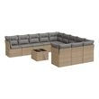 Afuera Living Contemporary 12 Piece Poly Rattan Sofa Set in Gray/Beige