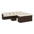 Afuera Living Synthetic Poly Rattan 12 Piece Large Sofa Set in Brown
