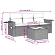 Afuera Living Contemporary 4 Piece Poly Rattan Sofa Set in Gray