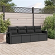 Afuera Living Contemporary 4 Piece Poly Rattan Sofa Set in Black