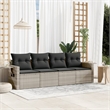 Afuera Living Contemporary 4 Piece Poly Rattan Large Sofa Set in Gray