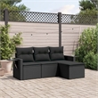 Afuera Living Contemporary Synthetic Poly Rattan Medium Sofa Set in Black