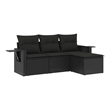Afuera Living Contemporary Synthetic Poly Rattan Medium Sofa Set in Black