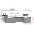 Afuera Living Contemporary 4 Piece Poly Rattan Sofa Set in Black