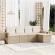 Afuera Living Contemporary 5 Piece Poly Rattan Sofa Set in Beige