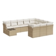 Afuera Living 11 Piece Poly Rattan Large Sofa Set in Cream/Beige
