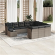 Afuera Living Contemporary Synthetic Poly Rattan Garden Sofa Set in Gray