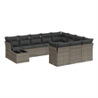 Afuera Living Contemporary Synthetic Poly Rattan Garden Sofa Set in Gray