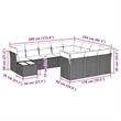 Afuera Living Contemporary 11 Piece Poly Rattan Sofa Set in Gray