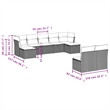 Afuera Living Contemporary Synthetic Poly Rattan 9 Piece Patio Sofa Set in Gray