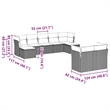 Afuera Living Contemporary 9 Piece Poly Rattan Patio Sofa Set in Gray