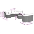 Afuera Living Contemporary 10 Piece Poly Rattan Sofa Set in Gray