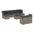 Afuera Living Contemporary 10 Piece Poly Rattan Sofa Set in Gray