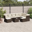 Afuera Living 10 Piece Poly Rattan Small Sofa Set in Brown/Cream