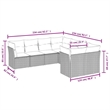 Afuera Living Contemporary Synthetic Poly Rattan 8 Piece Sofa Set in Black/Cream