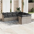 Afuera Living Contemporary 8 Piece Poly Rattan Sofa Set in Gray