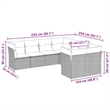 Afuera Living Contemporary 8 Piece Poly Rattan Sofa Set in Gray