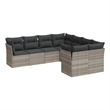 Afuera Living Contemporary 8 Piece Poly Rattan Sofa Set in Gray