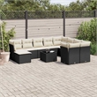 Afuera Living Contemporary 11 Piece Poly Rattan Sofa Set in Black