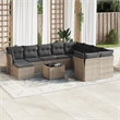Afuera Living Contemporary 11 Piece Poly Rattan Sofa Set in Gray
