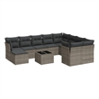 Afuera Living Contemporary 11 Piece Poly Rattan Sofa Set in Gray