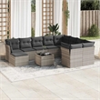 Afuera Living Contemporary Synthetic Poly Rattan 11 Piece  Sofa Set in Gray