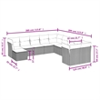 Afuera Living Contemporary Synthetic Poly Rattan 11 Piece Sofa Set in Beige