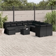 Afuera Living Contemporary 12 Piece Poly Rattan Sofa Set in Black