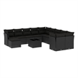 Afuera Living Contemporary 12 Piece Poly Rattan Sofa Set in Black