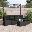 Afuera Living Contemporary 6 Piece Poly Rattan Sofa Set in Black