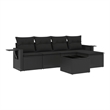 Afuera Living Contemporary 6 Piece Poly Rattan Sofa Set in Black