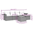 Afuera Living Contemporary 6 Piece Poly Rattan Sofa Set in Gray