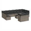 Afuera Living Contemporary 13 Piece Poly Rattan Small Sofa Set in Gray