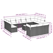 Afuera Living 14 Piece Poly Rattan Small Patio Sofa Set in Gray/Beige