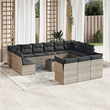 Afuera Living Contemporary Synthetic Poly Rattan  Sofa Set in Gray