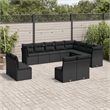 Afuera Living Contemporary 12 Piece Poly Rattan Sofa Set in Black