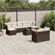 Afuera Living Contemporary 10 Piece Poly Rattan Sofa Set in Brown/Cream