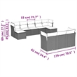 Afuera Living Synthetic Poly Rattan 10 Piece Sofa Set in Black/Cream