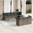 Afuera Living Contemporary Synthetic Poly Rattan 10 Piece Sofa Set in Gray