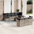 Afuera Living Contemporary 11 Piece Poly Rattan Sofa Set in Gray