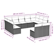 Afuera Living Contemporary 11 Piece Poly Rattan Large Sofa Set in Black