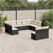 Afuera Living Contemporary 11 Piece Poly Rattan Large Sofa Set in Black
