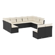 Afuera Living Contemporary 11 Piece Poly Rattan Large Sofa Set in Black