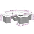 Afuera Living Contemporary 13 Piece Poly Rattan Sofa Set in Gray