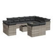 Afuera Living Contemporary 13 Piece Poly Rattan Sofa Set in Gray