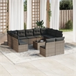 Afuera Living Contemporary Synthetic Poly Rattan Sofa Set in Gray