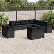 Afuera Living Contemporary Poly Rattan Large Sofa Set in Black