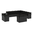 Afuera Living Contemporary Poly Rattan Large Sofa Set in Black