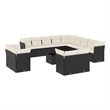Afuera Living Contemporary Synthetic Poly Rattan Large Sofa Set in Black